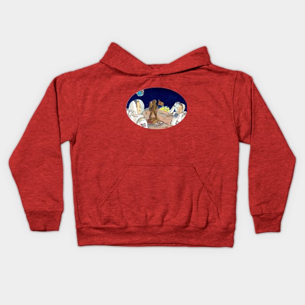 Cold Coffee Sheep spacewalk Kids Hoodie by kaldkaffisauen